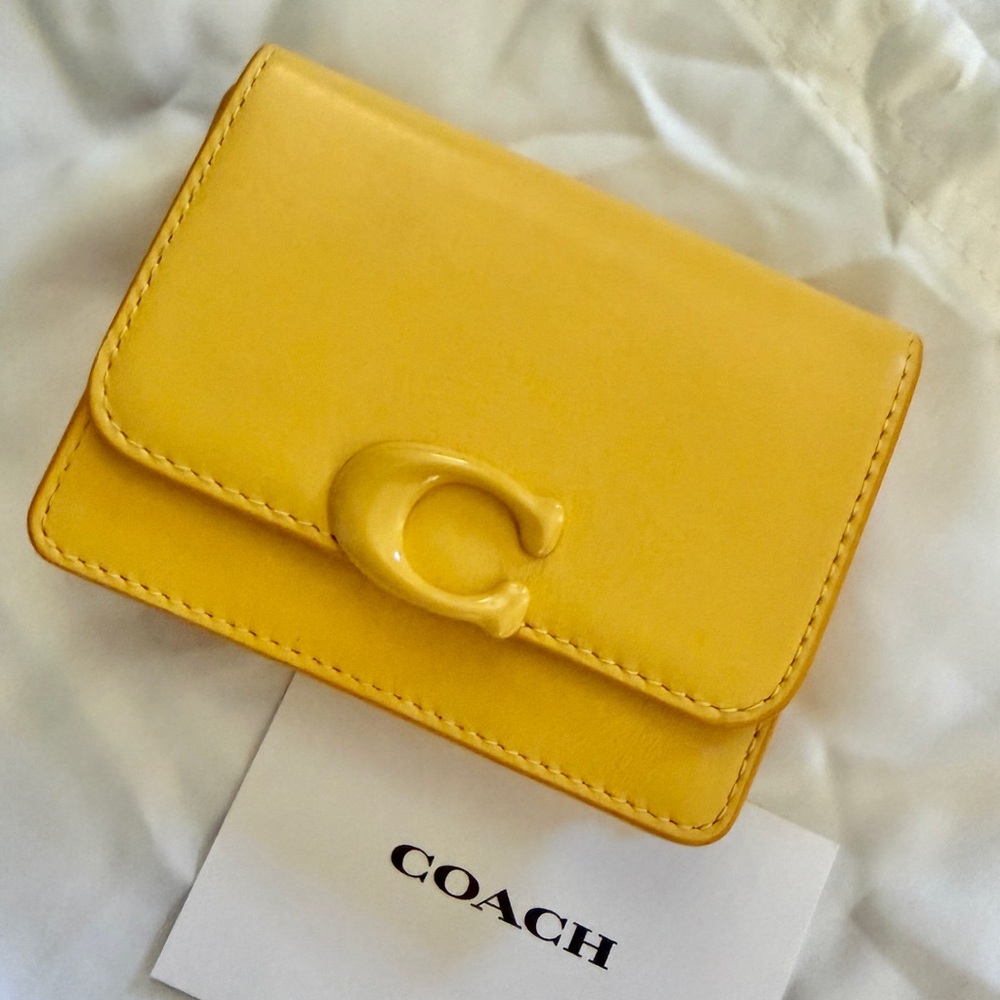 Coach Bandit Card Case Silver/Canary CR522